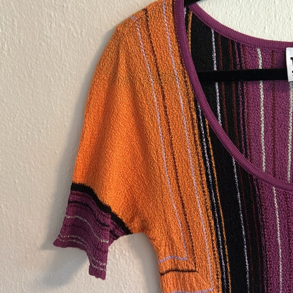 Missoni multicolor dress cotton viscose mixed knit jersey purple orange size 0/S - Picture 5 of 6